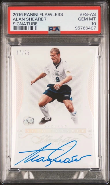 2015-16 Panini Flawless Flawless Signatures #FSAS ALAN SHEARER 17/25 PSA 10 AUTO