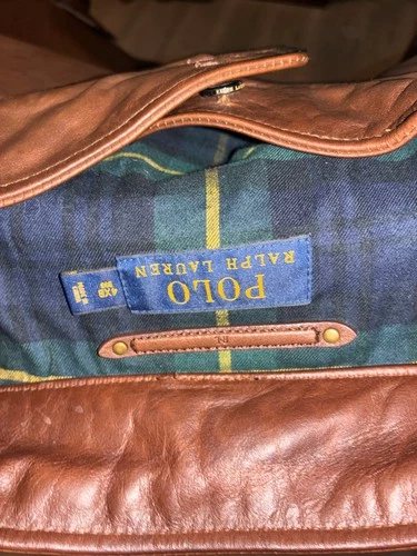 Vintage Polo Ralph Lauren Brown Leather Harrington Jacket - Big & Tall 4XB (4XL) image 5