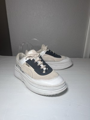 Puma Deva Reptile Chunky Platform Sneakers Black Tan White Women Size 7