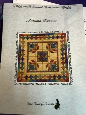 Nancy s Needle Seasonal Quilt Series AUTUMN LEAVES Needlepoint pattern w/Floss