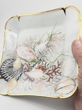 Antique Limoges Hand Painted Seashell Plate CFH GDM France c1883