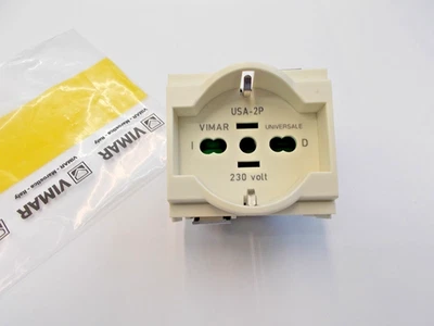 VIMAR IDEA 16210 PRESA SCHUKO UNIVERSALE USA-2P BIPASSO 10/16 A 250V BIANCA
