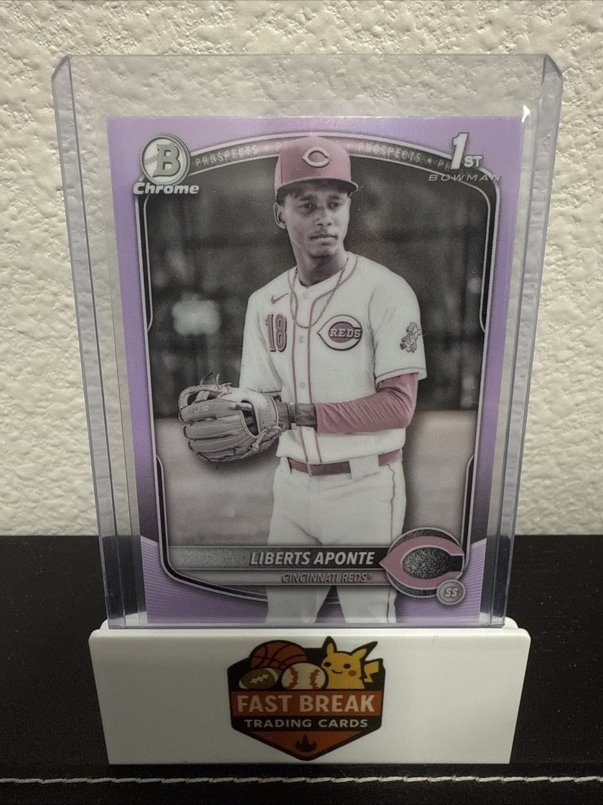 2025 Bowman Chrome Liberts Aponte Pearl Refractor 1st Bowman Reds
