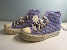 Converse Chuck Taylor All Star Lift Platform Knit Shoes High Violet Heat 6.5