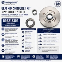 Husqvarna 596218303 Rim Sprocket Kit .325" 7T 545XP Mark II 550XP II