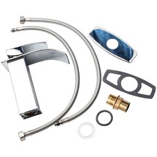 Bathroom Basin Faucet Waterfall Spout Sink Mixer Tap with Cover Chrome Finish