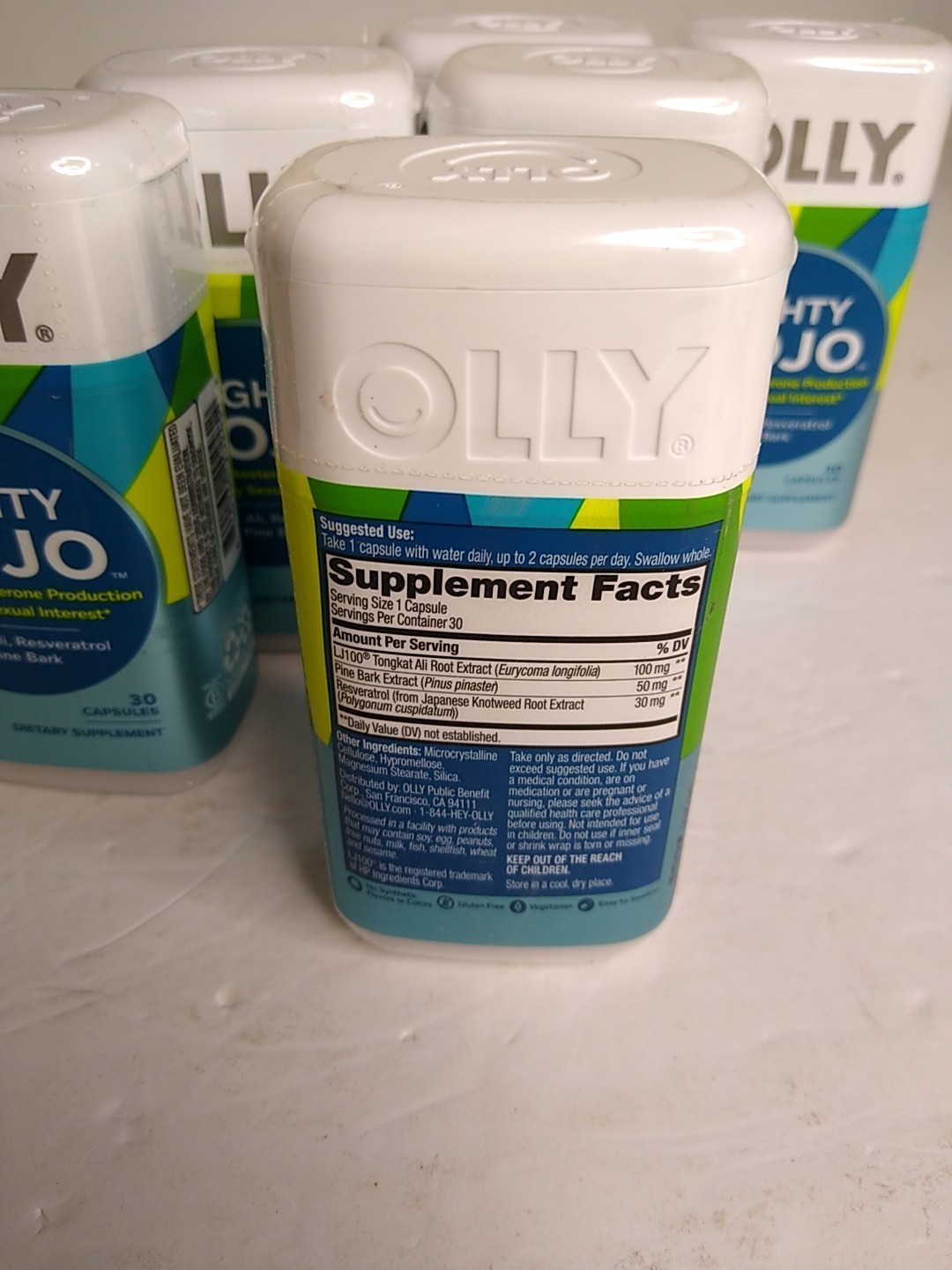 6 Pack Olly Mighty Mojo Resveratrol Pine Bark 30 caps *SEALED* Exp 11/2025