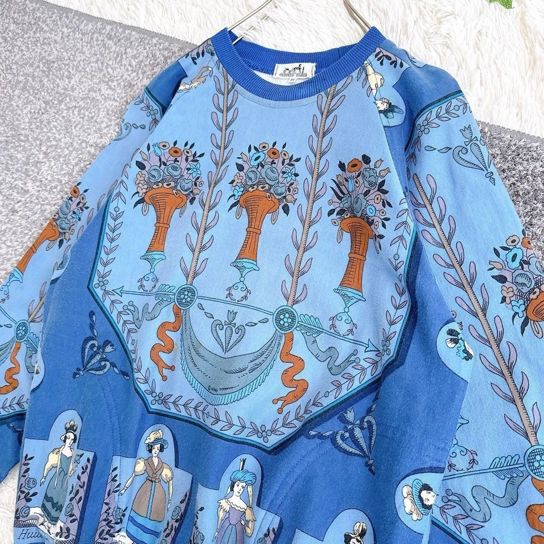 Hermes Sweatshirt Pullover with Scarf Pattern Rare Authentic Brushed image 6
