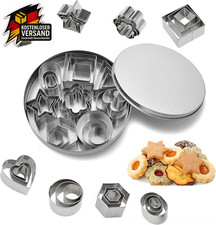 Mini-Ausstecher Set Edelstahl für Kekse, Fondant, Gebäck, 8 Formen, langlebig