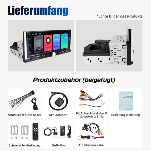 DAB+ Autoradio 1 DIN Mit Bildschirm Android 14 4+64G Carplay Navi Bluetooth WIFI - Bild 13 von 13