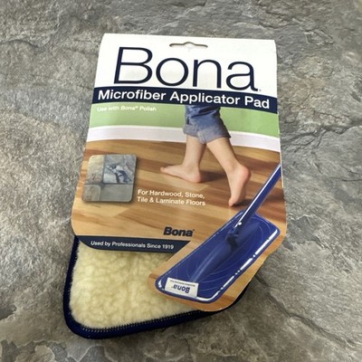 NEW Bona Microfiber Applicator Pad Refill Fits 4 x15  Mop Base NOS Washable NIP