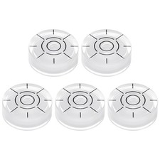 5pcs Round Bubble Level 32x12mm Mini Circular Precision Spirit Levels, White