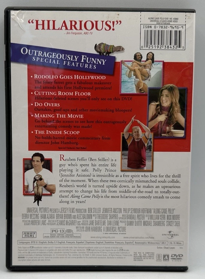 Along Came Polly DVD Widescreen Edition Ben Stiller Jennifer Aniston 2004 - Image 2 of 3