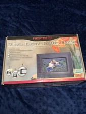 NEXTAR 7-Inch Digital Photo Frame with Slide Show Function. Black Silver. New