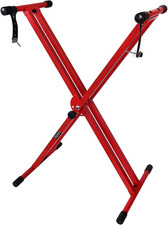 Heavy-Duty Piano Keyboard Stand - Nk13-3Kg Dual Braced - Locking Straps - Red