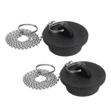2Pcs Tub Stoppers Rubber Bathtub Stoppers 1-1/2" Black