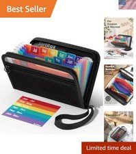 Small Receipt Coupon Organizer, A6 Size 12 Pockets Accordion File Organizer, ...