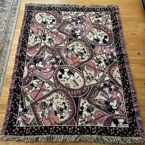 Disney Mickey & Co Tapestry Throw Blanket Mickey Minnie Music Instruments 45x60