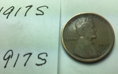 1917 S ; Wheat Penny in Good condition