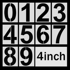4 Inch Number Stencils Set 0-9 Address Number Stencil Templates Reusable 4inch