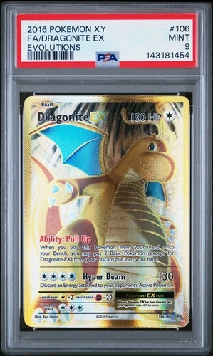 Dragonite EX (Full Art) 106/108 Evolutions Holo PSA 9