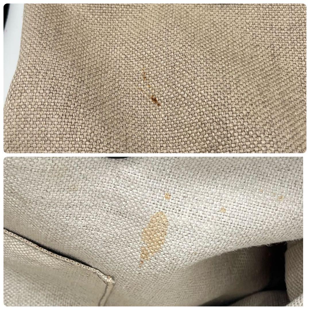 GUCCI Canvas Leather Tote Bag with Pouch Brown Made in Italy, A4 Size, Authentic thumbnail 12