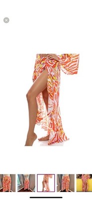 Luli Fama Love me Wild high low slit ruffle skirt size small