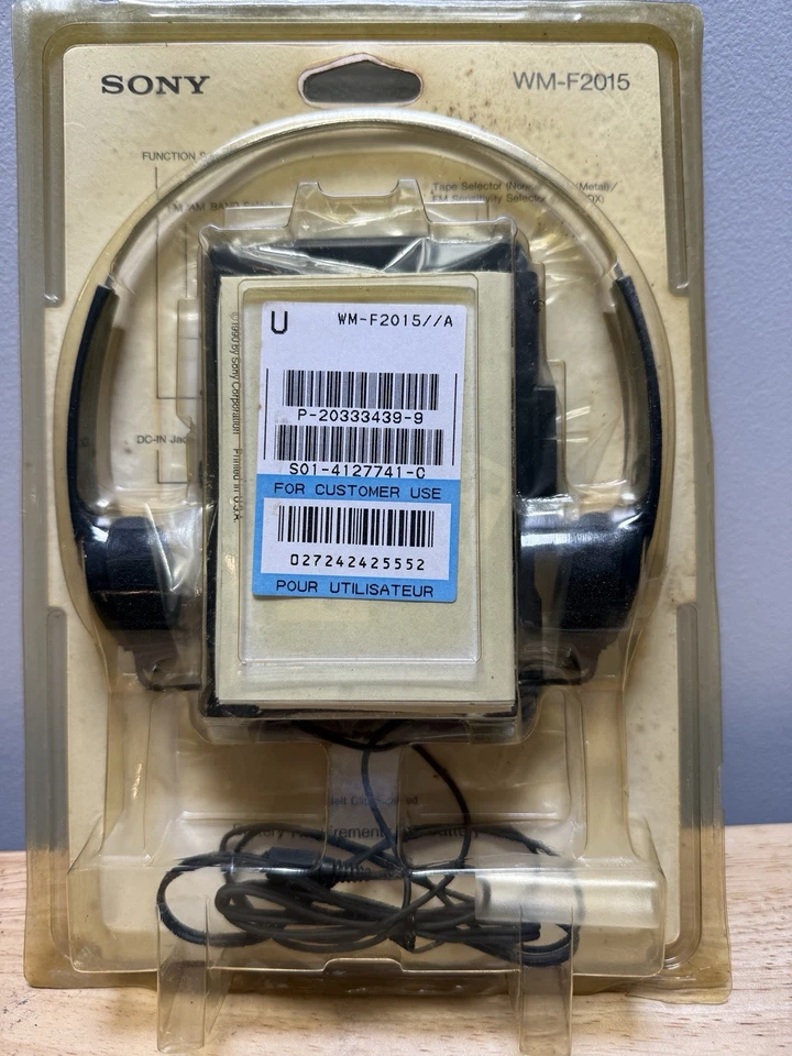 Reproductor de casete radio FM/AM Sony Walkman WM-F2015 negro nuevo, sellado. Foto 4 de 4