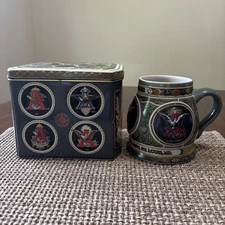 Anheuser Busch Historical A & Eagle Series 1890 Edition Stein & Tin