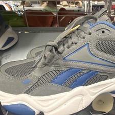 Reebok Mens Gray/Blue/White Mesh Low Top Lace...