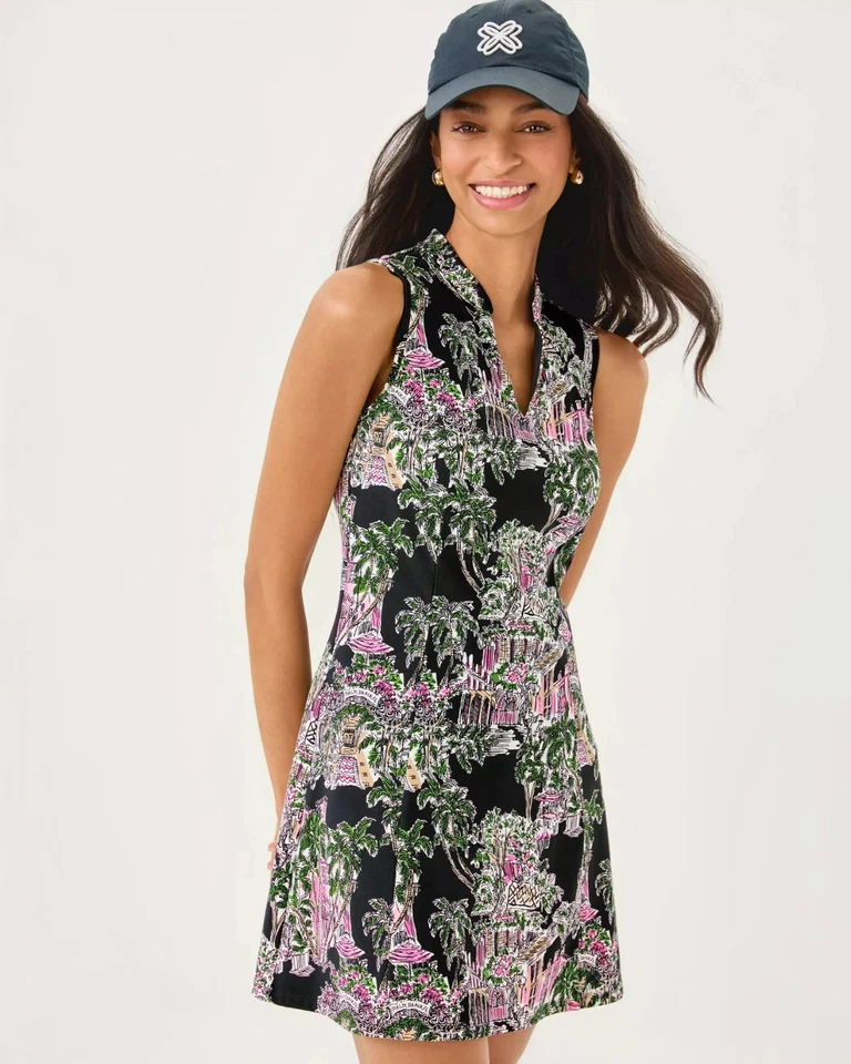 NWT Lilly Pulitzer UPF 50+ Luxletic Enna Active Dress Color: Onyx Pb Anniversary - Image 3 of 4