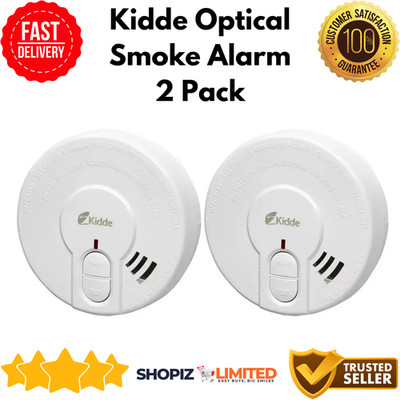 Kidde Optischer Rauchmelder 2er Pack | Brandschutzmelder mit Test & Druckknopf