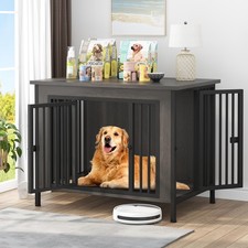 Dog Crate Furniture for 1 or 2 Dogs, Heavy Duty Single/Double Dog Crates