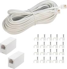 Phone Extension Cord 50 Ft, Phone Cord Telephone Cable with Standard RJ11Plug...