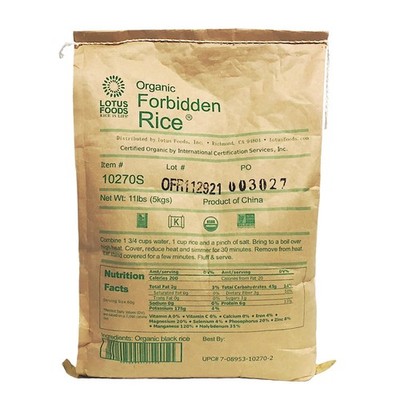 Lotus Foods Bulk Organic Forbidden Rice  Black Rice Organic, Purple Rice, Bla...