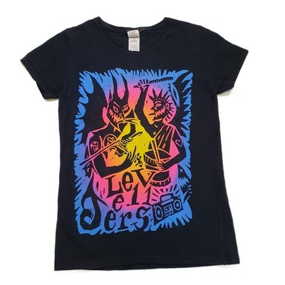 Levellers Damen Shirt S Schwarz Tour 2018 Band Merch Folk Rock Neon Print