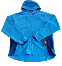 NWT Under Armour Stretch Woven Hooded Active Jacket Blue Men's Medium