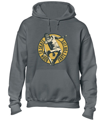 BORN TO SKATE, SKATE FOR LIFE HOODY HOODIE COOL SKATEBOARD DESIGN KLEIDUNG TOP