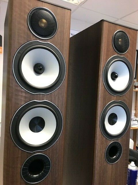 Boxed Pair Of Monitor Audio Silver S6 Warm Beech Finish Floor