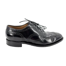 Mens 9 3E Johnston Murphy Waverly 22 03501 Black Leather Wingtip Oxford Shoes