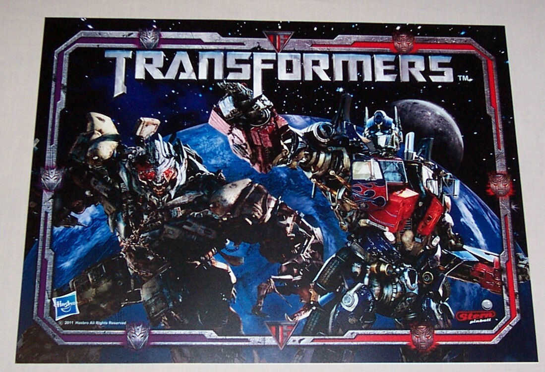 Stern Transformers Pro Pinball Machine Translite 830-52C3-00 NOS! Free ...