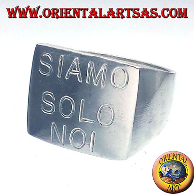 925 Silber Ring   Chevalier Quadratisch WIR SIND NUR WIR V. Rossi