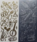 MUSIC Guitar Trombone Drums PEEL OFF STICKERS Saxophone Instruments Banjo
