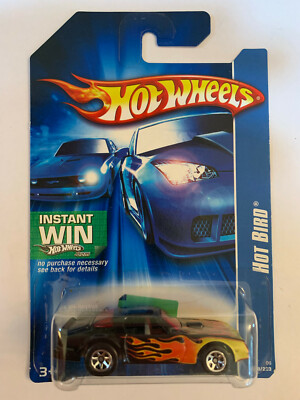 Hot Wheels Black Hot Bird With Flames and 7SP Wheels