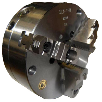 Bison 10'' 3-Jaw SET-TRU Scorll Forged Steel Lathe Chuck-.0004'' TIR, w/Fine Adj.
