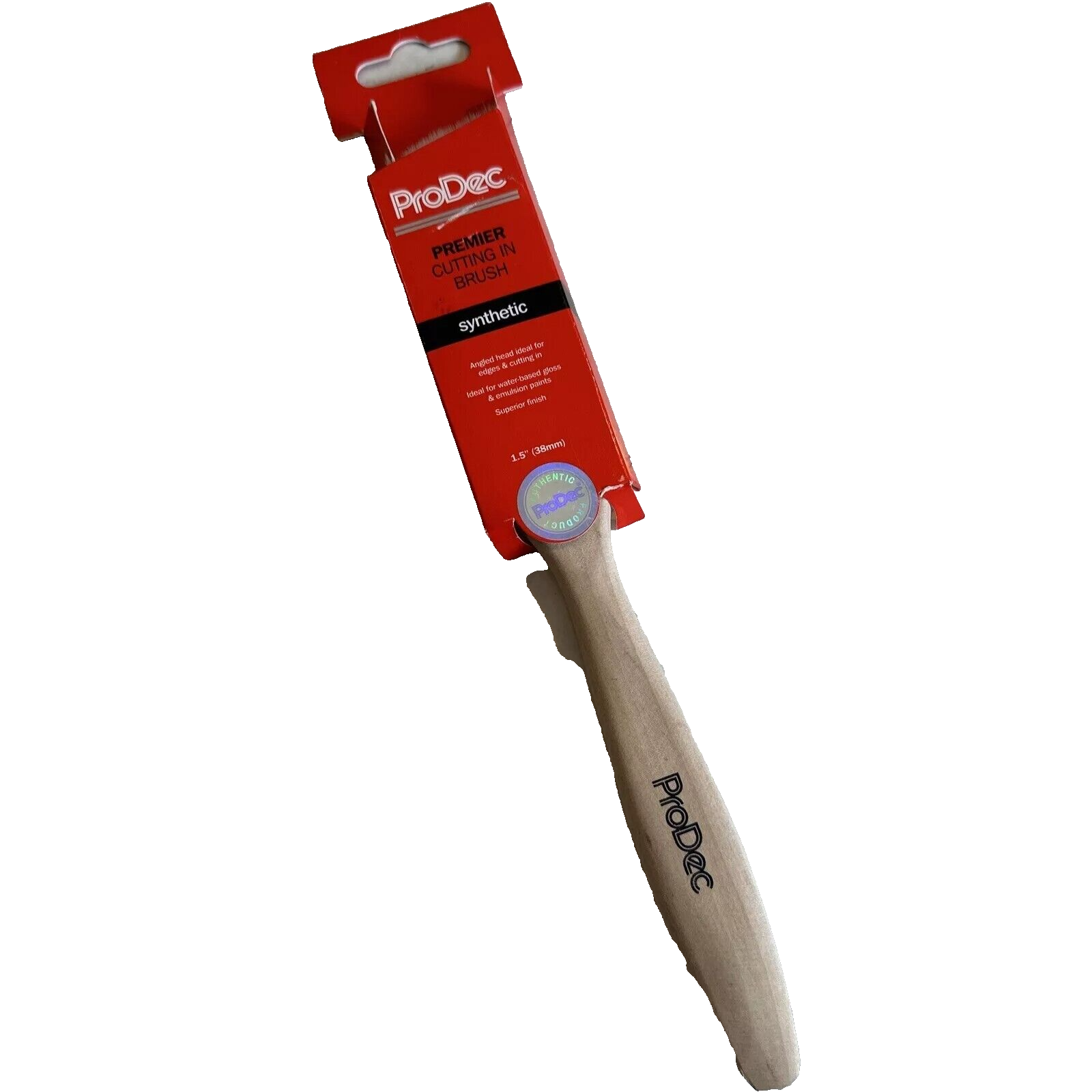 ProDec Premier 1.5"" Inch 38mm Angled Cutting In Paint Brush Long Handle