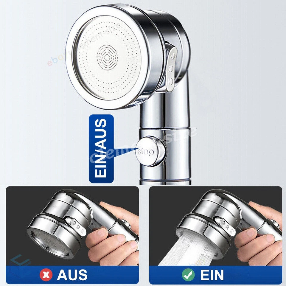 Handbrause für Waschbecken Wasserhahn mit Schlauch Duschkopf Set Wandhalterung - Bild 4 von 4