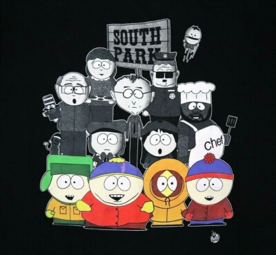 Comedy Central South Park T-shirt XL Extra Lager Black Vintage
