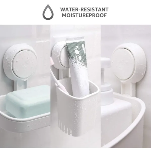 3 in 1 Bathroom Removable Soap Dish Toothbrush Holder Suction Cup Wall Mounted - Picture 9 of 10