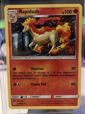 Pokémon TCG Rapidash Sun & Moon - Cosmic Eclipse 24/236 Regular Uncommon NM